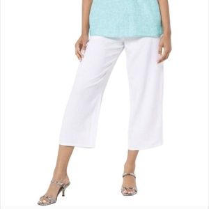 Susan Graver Crop Pants Drawstring White A4877702